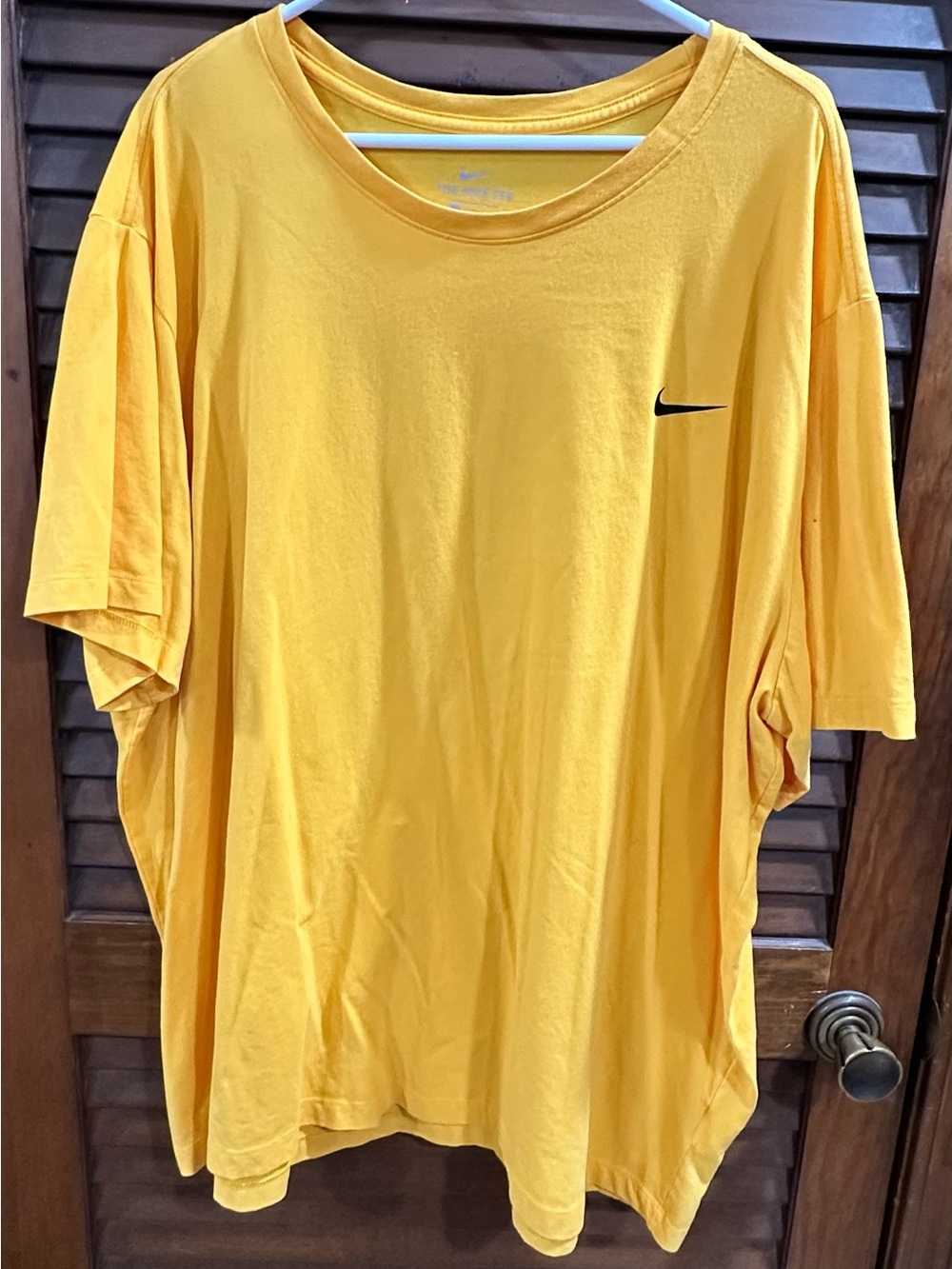 Nike Men’s Bright Yellow Short Sleeve Crew Tee with Black Swoosh